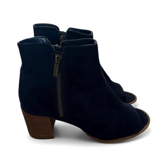 Mari A. Axle Navy Blue Peep-Toe Faux Suede Ankle Bootie Boot Size 10 - Picture 4 of 9
